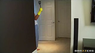 Two big-tit cat burglars in booty shorts get caught & punished