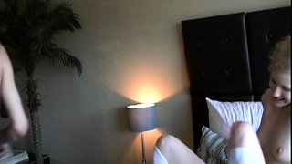 Young nasty blonde seduce an Old guy