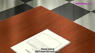 Anime college babe gets panties pulled by strict teacher
