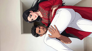 Busty Curvy Indian Beauty Gets Lifted & Carried by Eager Men on Crowded Bus - Cartoon ai video