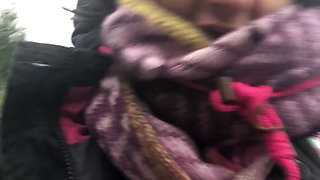 Flashing My Tit with Rock Hard Nip in Fucking Filthy Weather