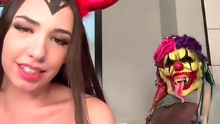Petite lingerie beauty enjoys passionate big black dick