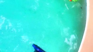 Emo Girl Blows Poolboy and Fucks Him