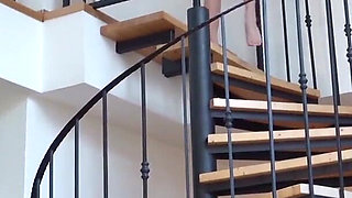 German scout - Stepsister Gina caught stepbro jerk and help with blowjob