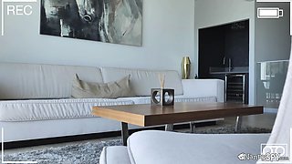 Sophia Lux Gets Caught Playing With Her Pussy, Swallows Cock To Save Job