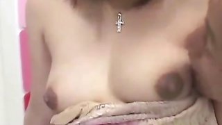 Pregnant japanese babe gets pussy spoiled