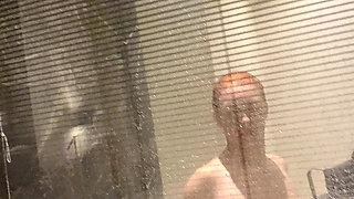 Invisible Cam in the Hotel Bathroom, Watch on the Pregnant Redhead Woman in the Hotel Bathroom with Window