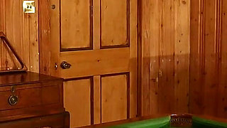 Lesbian Billiard Game: Slave Mila Spreads Her Pussy for Impact Punishment by Mistress Roxy