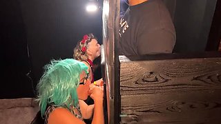 Gloryhole Sex at Work Retreat: Coworkers Sucking and Fucking in Group Orgy - MILF Gets Creampie