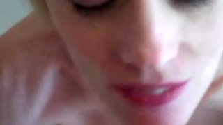 Brunette Bombshell Melanie Delivers Deep Throat Action