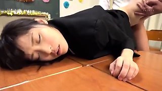 After class hardcore gangbang for sleeping schoolgirl