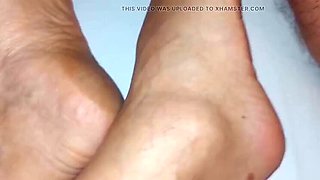 Blonde MILF Gets Horny Sucking Big Dick and Worshiping Feet