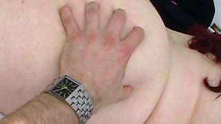 Amateur redhead masturbates then gives a blowjob