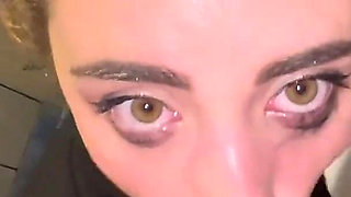 Toilet pee fun sloppy teen blowjob