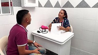 Hot blonde nurse Allison Sweet gets wild with Latina in steamy anal threesome