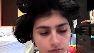 Topless Mia Khalifa Preps for Night Out, Shaking Her