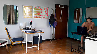 Nudist secretary. Nude employee in the office. Nude secretary is not shy about her boss. Nude office.  2 194