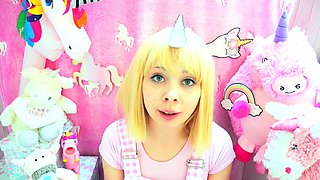 Curly Blonde Teen Records Solo Dildo Masturbation More at