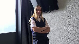 Uniformed student is fucked by stepfather after arriving