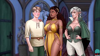 Playing a dating simulator with a focus on big butts and boobs