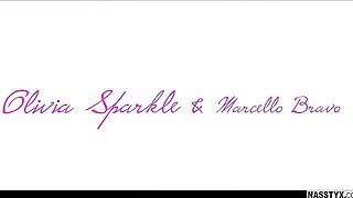 Couple video with squeaky Marcello Bravo and Olivia Sparkle from Little Caprice Dreams