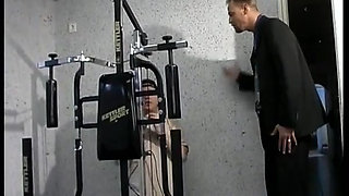 Double Penetration Session with German Babe in the Gym