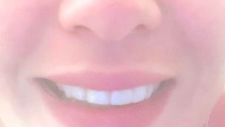 Busty curly brunette with big boobs fucks on couch