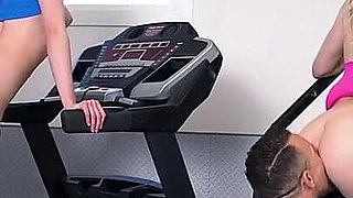 Pervy Stepdads Work Out Their Dicks by Stretching Their Hot Stepdaughters in the Gym