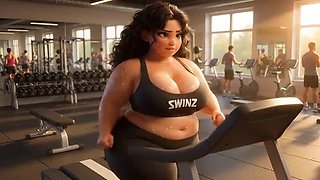 Shy Chubby Girl's First Day At Gym Turns Into Curvy Cock Tease