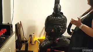 Bound beauty capitulates to daring domination with thrilling intimate passion