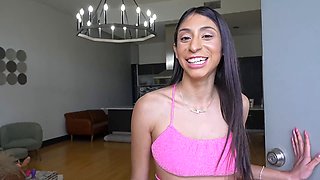 Sona Bella's tight pussy gets creampied to keep her place in this hardcore POV video