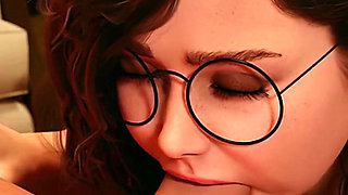 Freshwomen - Cute Innocent Nerdy Girl with Big Boobs Gives Blowjob & Gets Her Pussy Creampied - 3D Animated Porn Game - Part 5
