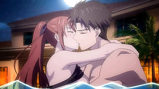 Hentai Pool Sex After BBQ - Sweaty Anime Teen Fucks Wet Pussy Outdoor