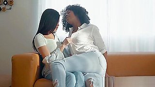 Misty Stone licking Vina Skys wet teen 18+ twat with her warm tongue