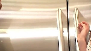 Horny brunette teen swallows cum