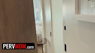 Sonny ambles in on his stepmother pleasing herself with a dildo while they're on vacation together