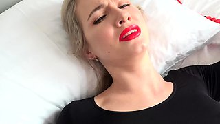 HOT Busty Blonde Striptease and Fingering 2016