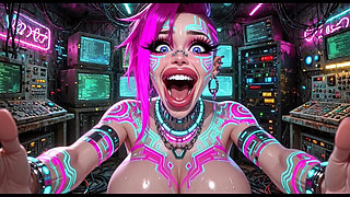 Cyberpunk Style Women Bouncing Boobs, Ai Animation