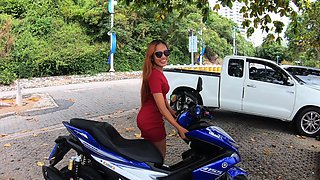 Motobike ride for Thai GF and home sex