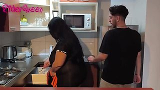 Step Mom Fucks Step Son in Kitchen - Big Tits Latina MILF RiderQueen - What Are You Doing? Fantasy