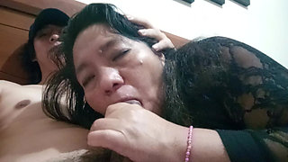 Mature Christian Gets Milk on Her Face, Loves to Have Sex with Me, Her Husband Is Still in Church