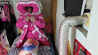 PVC Bonnet Sissy Body Pillow Humping and Vibraitor