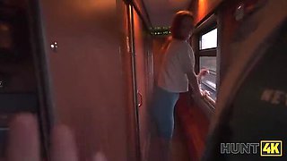 Quick Rough Train Fuck with Redhead Mia Murkovski Cheating on Boyfriend - HD POV