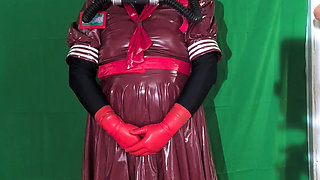 Gasmask and Bubble Bottle Backpack, pvc School Girl and Vibrator Wand