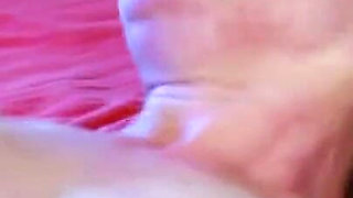 Nasty small tits brunette spayed on her chin