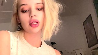 Blonde teen Sierras first erotic masturbation video