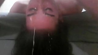 Upside-Down Throat Fucking: Hardcore Amateur Blowjob