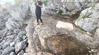 Wild Beach Sex and Cum Walk on the Ocean Shore