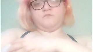 Amputated Fat BBW Playing with Her Huge Tits - Amateur Slow Motion