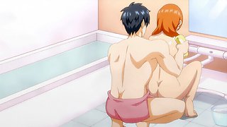 Big cock teenager washes and fucks his eager young MILF wife right on the slippery bathroom floor